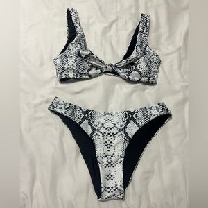 Black and white bikini